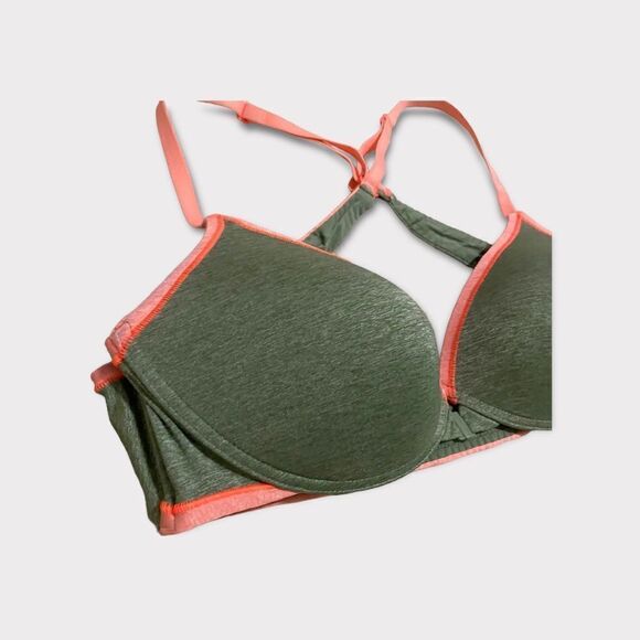 PINK Victoria Secret Green Front Clasp 36B Wire support bra - Picture 5 of 8